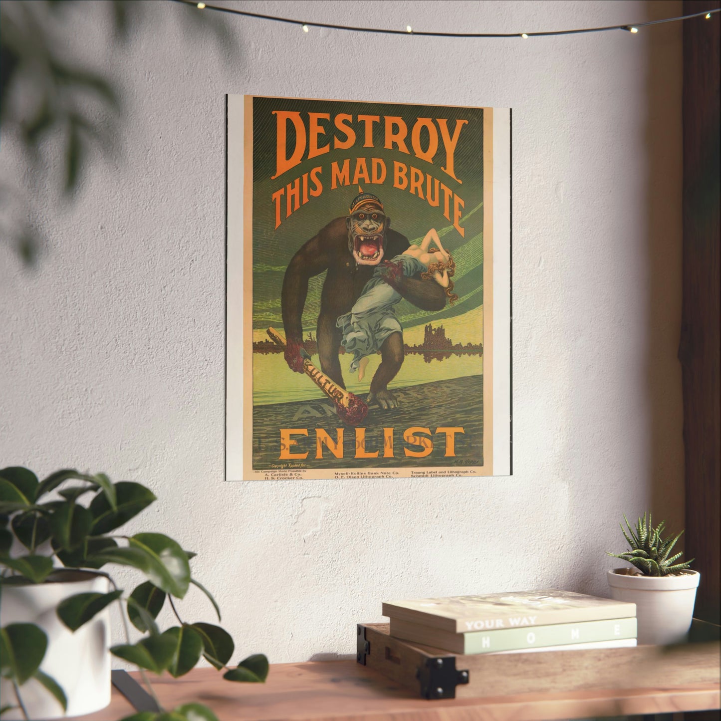 Destroy this mad brute Enlist - U.S. Army. High Quality Matte Wall Art Poster for Home, Office, Classroom
