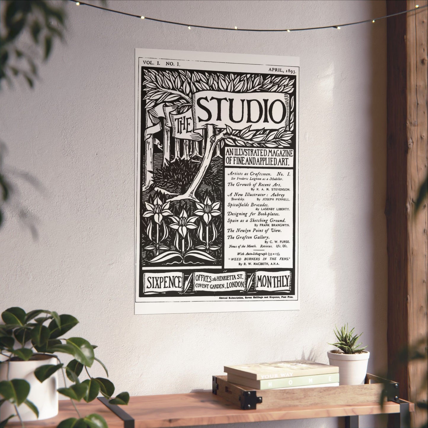 Aubrey Beardsley - Thestudiomagazinefirstcover High Quality Matte Wall Art Poster for Home, Office, Classroom