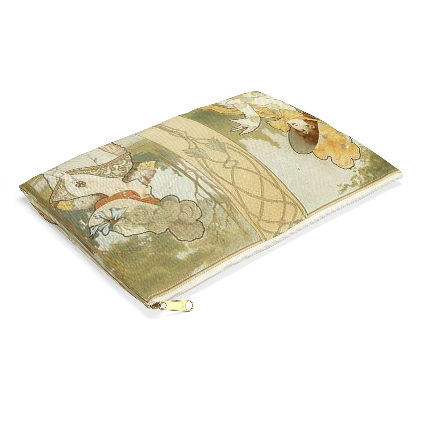 Jane Atché - La Cigarette - Drawing. Public domain image. Large Organizer Pouch with Black Zipper