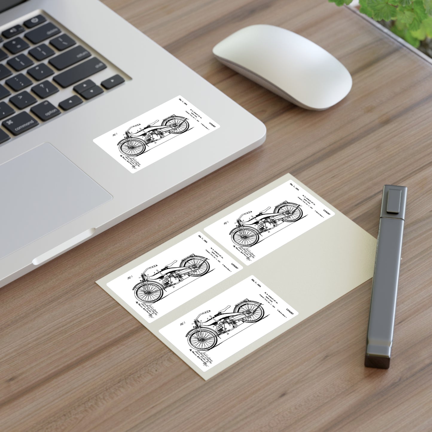 Patent drawing - Patent 1510937 Motor Cycle Fig 1 rotated Public domain image Laminated UV Protective Vinyl Stickers