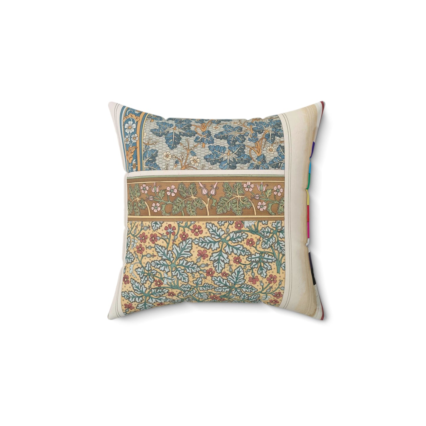 Eugene Grasset - Geranium sauvage, Art Nouveau Poster Decorative Accent Square Pillow