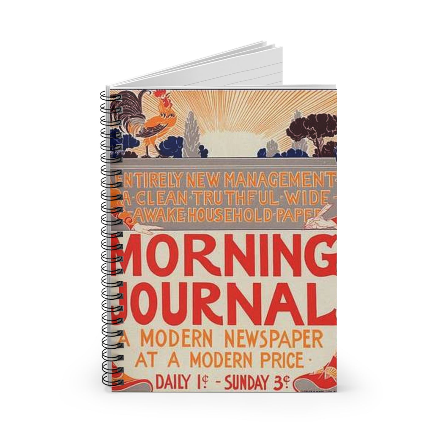 Louis Rhead - Affiche américaine pour le "Morning Journal". Spiral Bound Ruled Notebook with Printed Cover