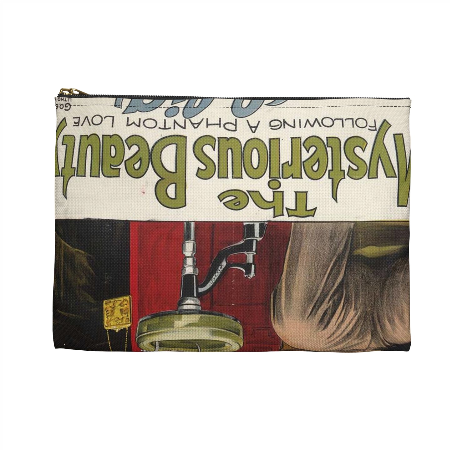 The mysterious beauty Following a phantom love. Large Organizer Pouch with Black Zipper
