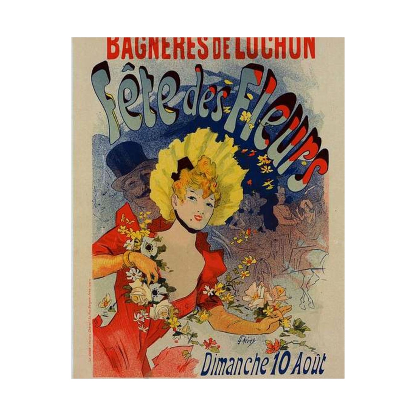 Affiche pour la "Fête des Fleurs de Bagnères-de-Luchon". High Quality Matte Wall Art Poster for Home, Office, Classroom