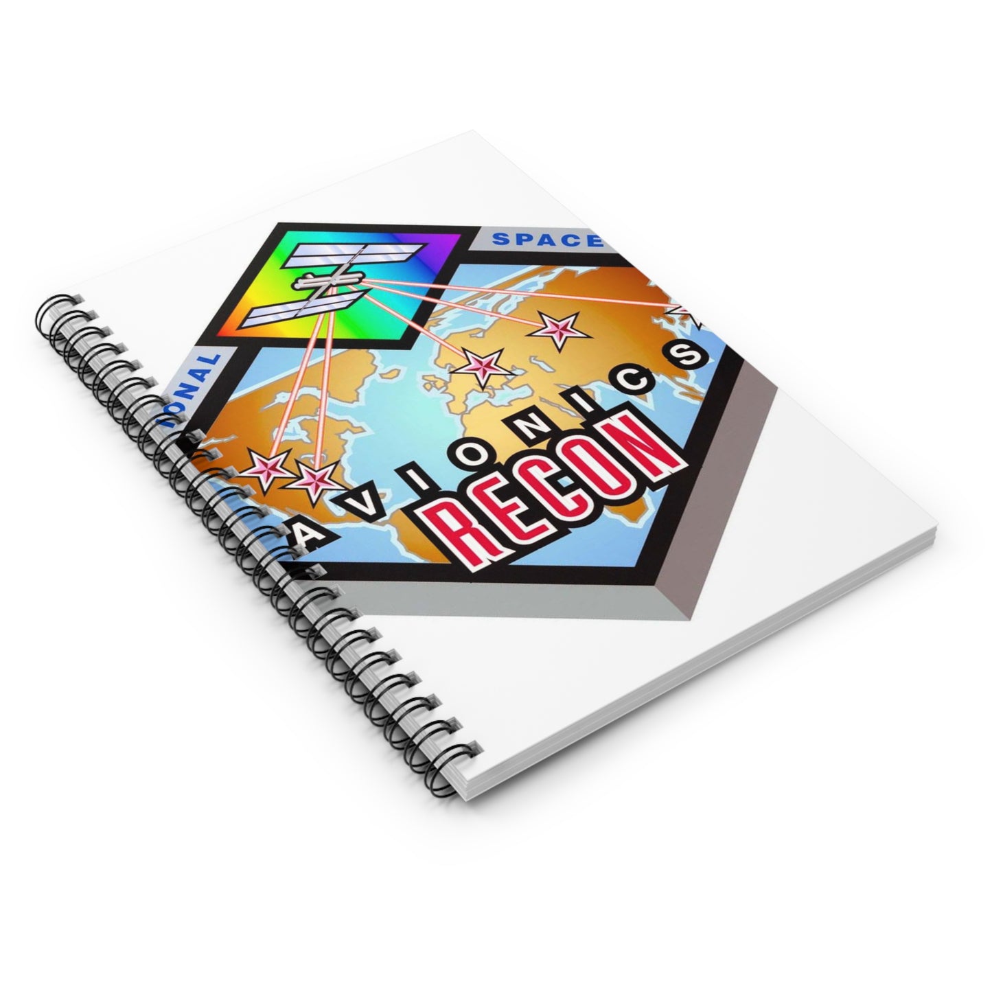 Logo for the International Space Station Avionics Recon team Spiral Bound Ruled Notebook with Printed Cover