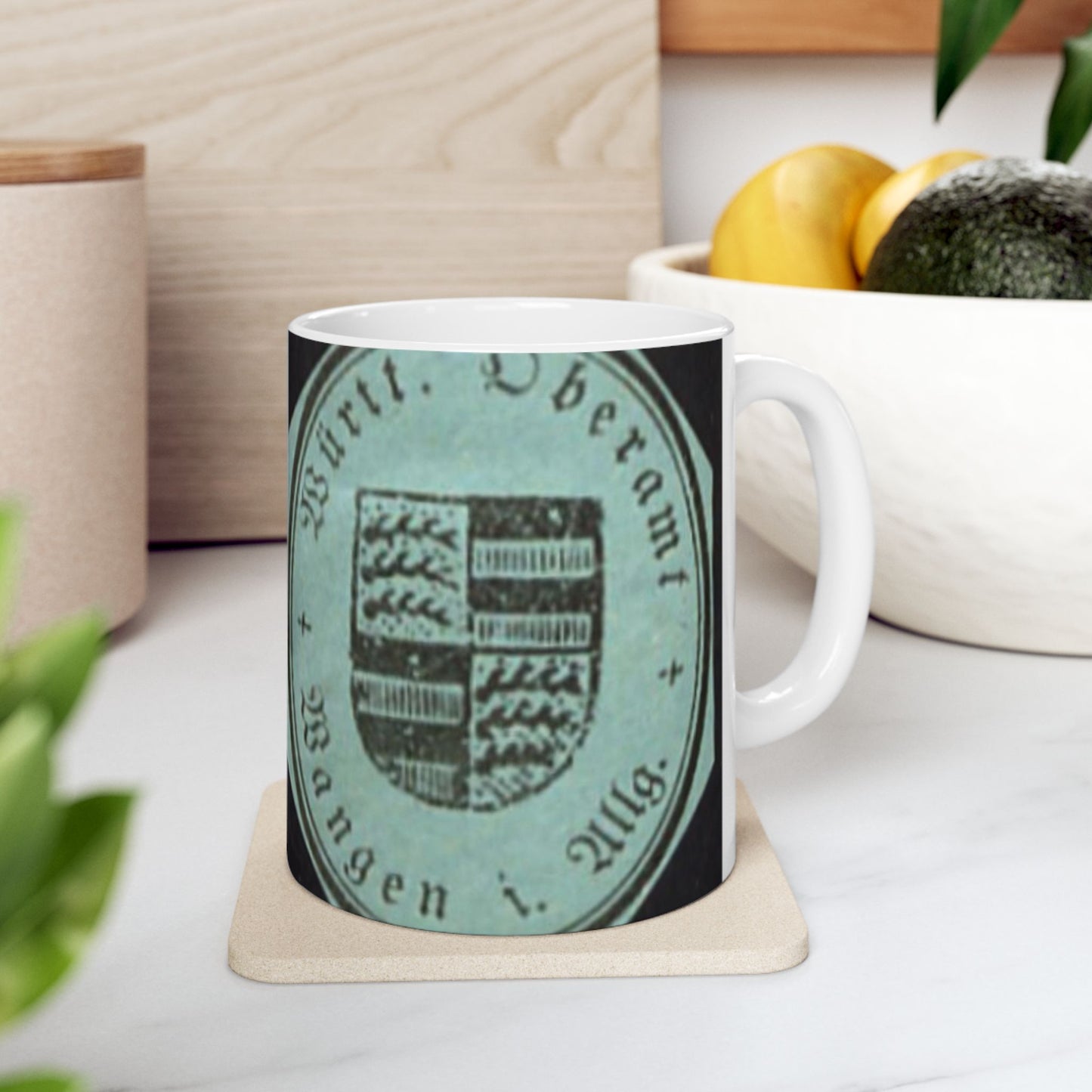 Oberamt Wangen Briefsiegel - public domain postal stamp scan Beautiful Novelty Ceramic Coffee Mug 11oz