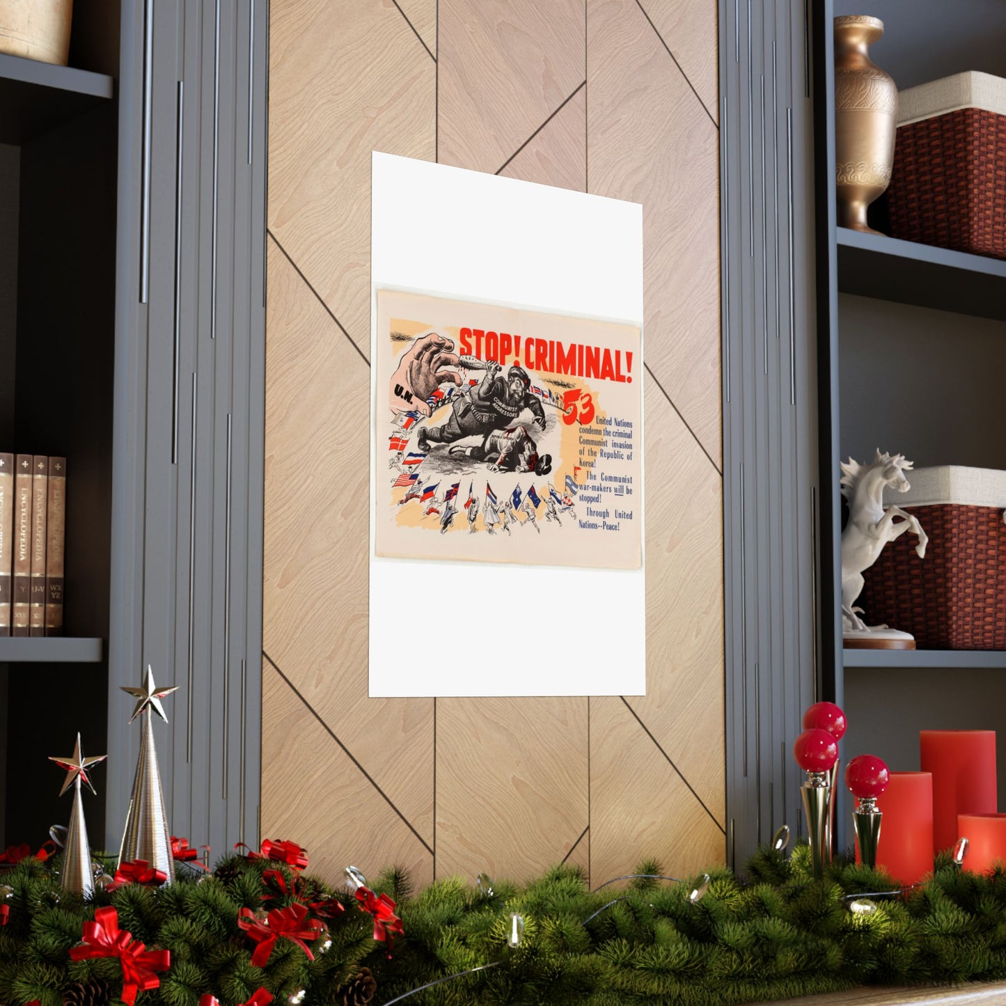 Stop Criminal!, Cold War American Propaganda poster High Quality Matte Wall Art Poster for Home, Office, Classroom