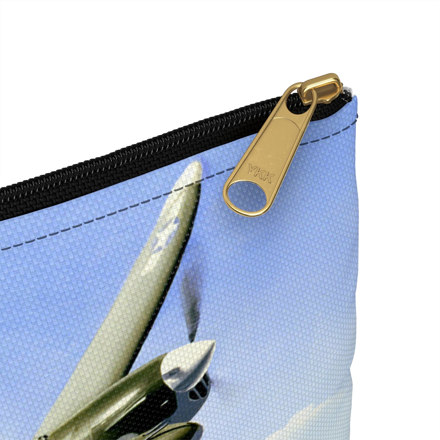 Artwork: "P-38 Lightning Artist: Dick Kramer (US Air Force Art Collection) Large Organizer Pouch with Black Zipper