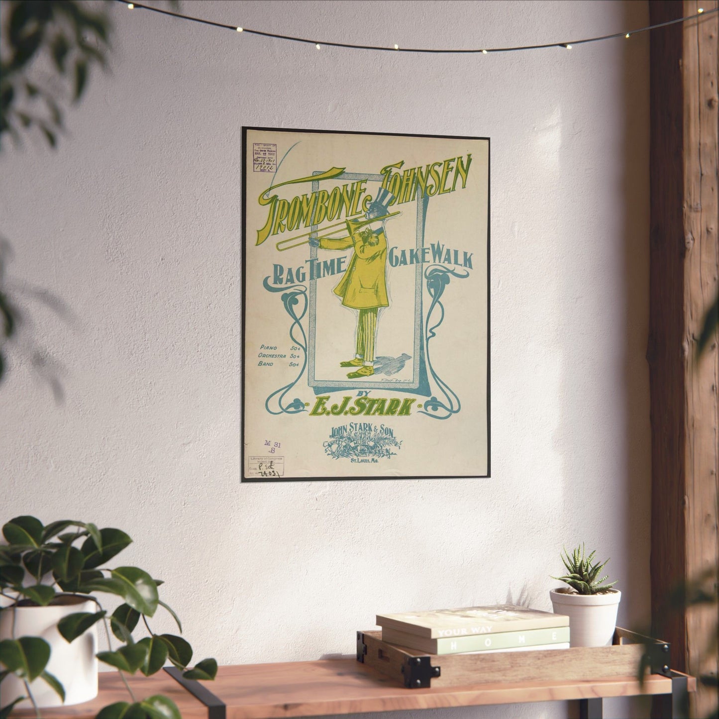 Trombone Johnsen, a Ragtime cake walk - Ragtime music High Quality Matte Wall Art Poster for Home, Office, Classroom