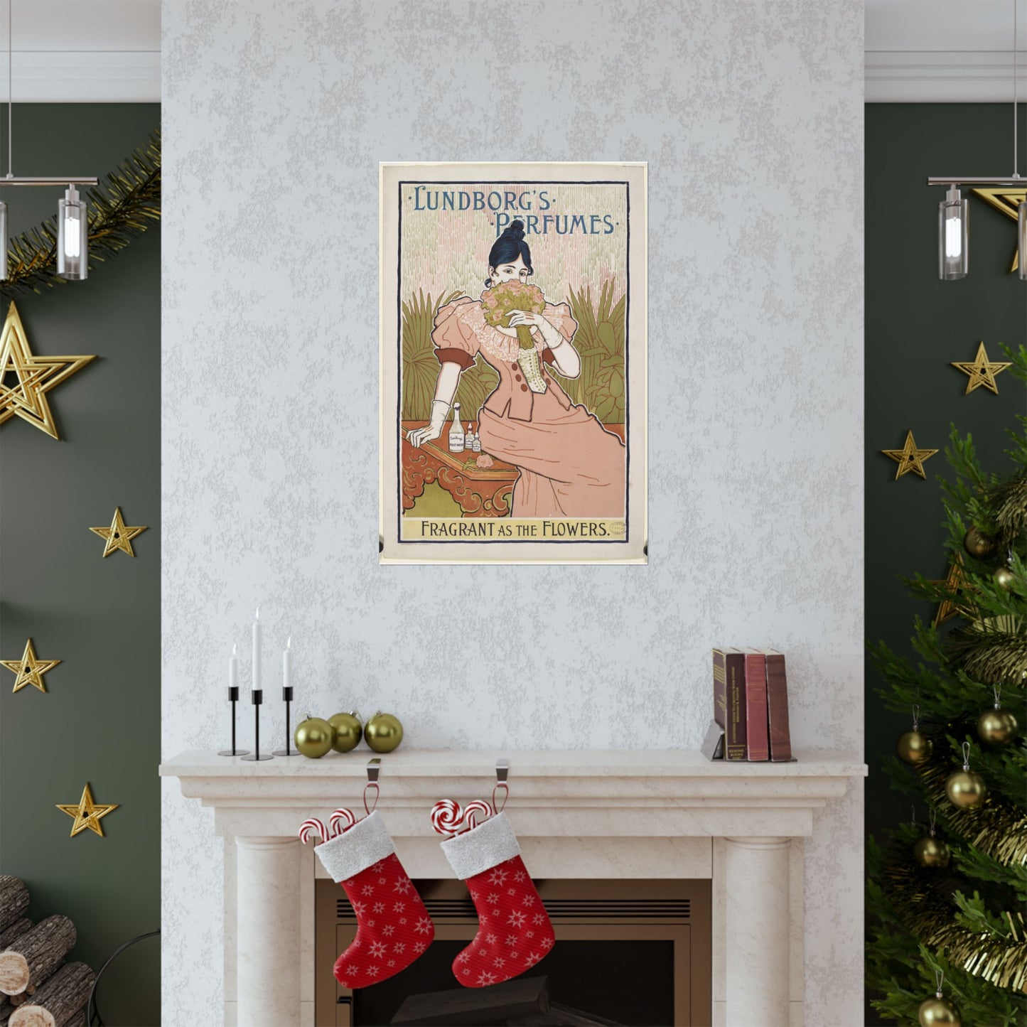Lundborg's perfumes, Art Nouveau poster High Quality Matte Wall Art Poster for Home, Office, Classroom