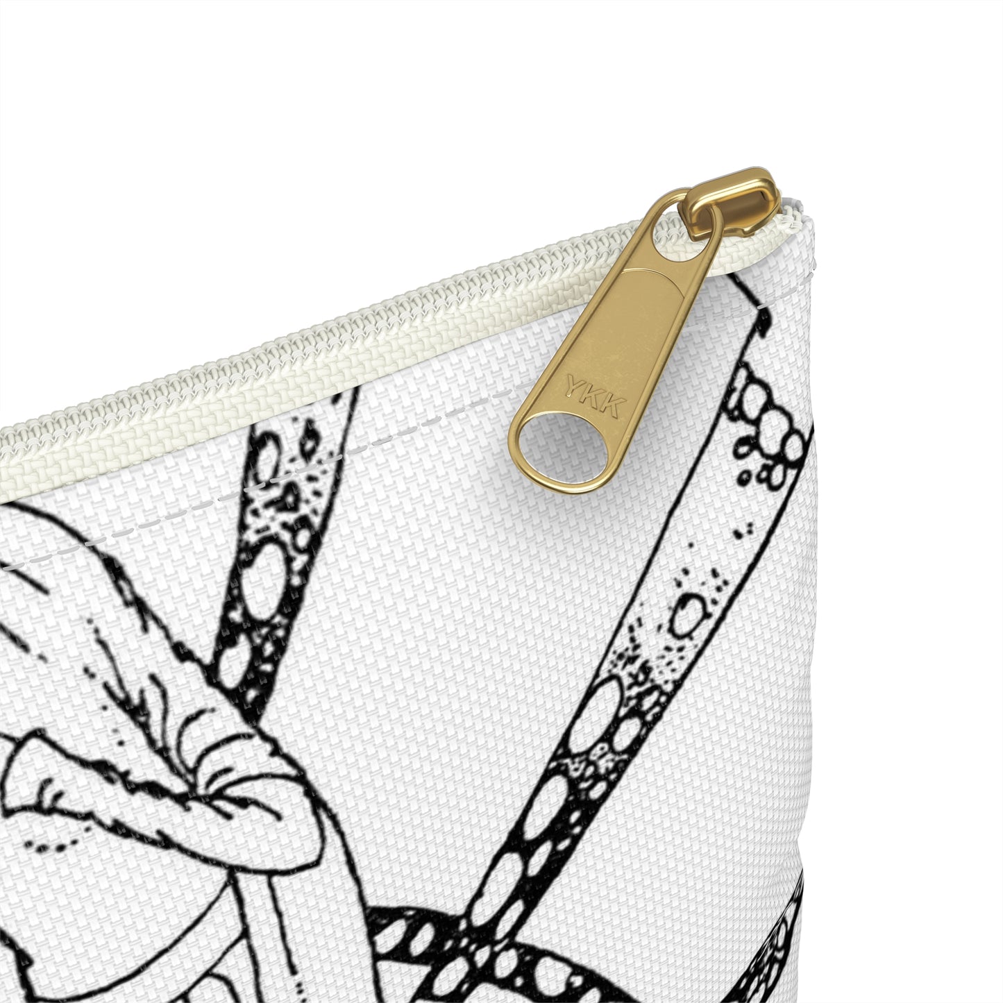 Old french fairy tales 0182 - Art nouveau public domain image Large Organizer Pouch with Black Zipper