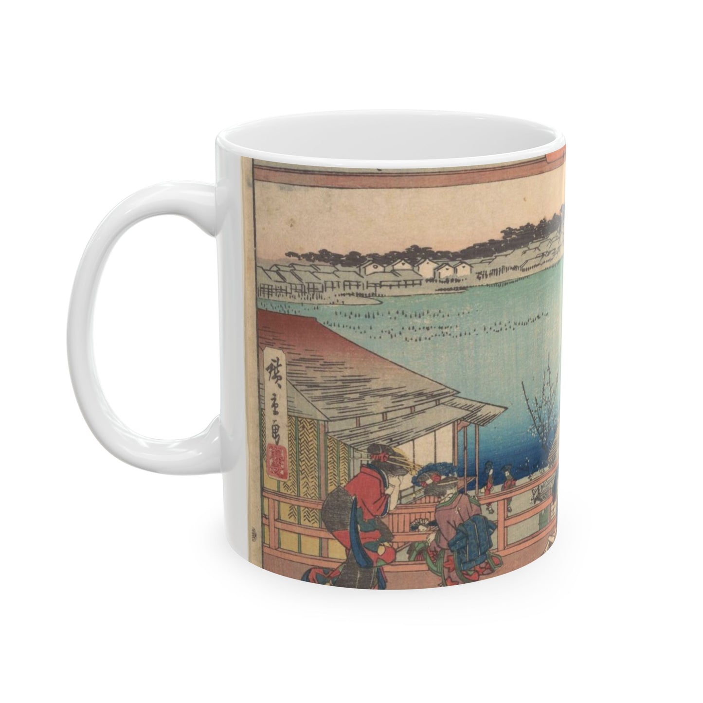 江戸高名会亭尽 池之端 蓬莱亭 青楼花見の休み - Public domain dedication. Metropolitan Museum of Art image. Beautiful Novelty Ceramic Coffee Mug 11oz
