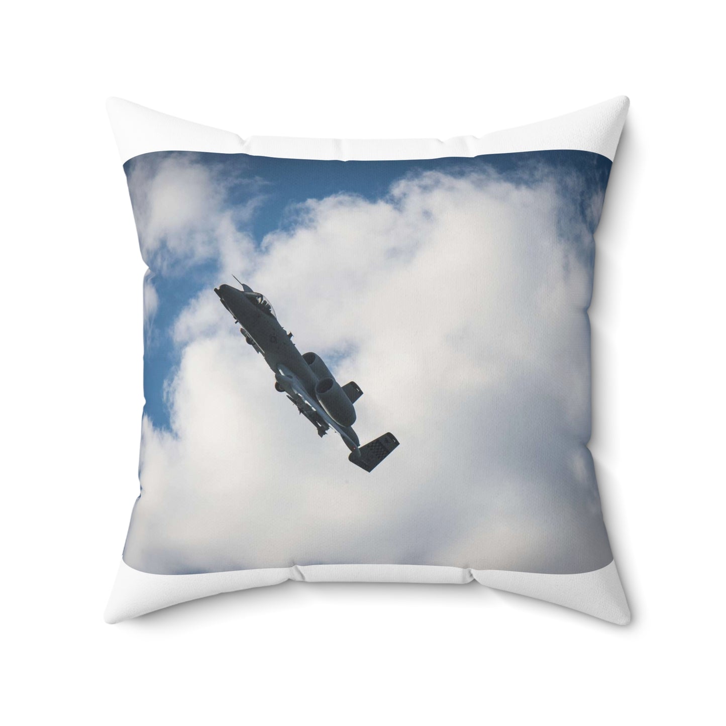 An A-10 Thunderbolt II assigned to the 51st Fighter Decorative Accent Square Pillow