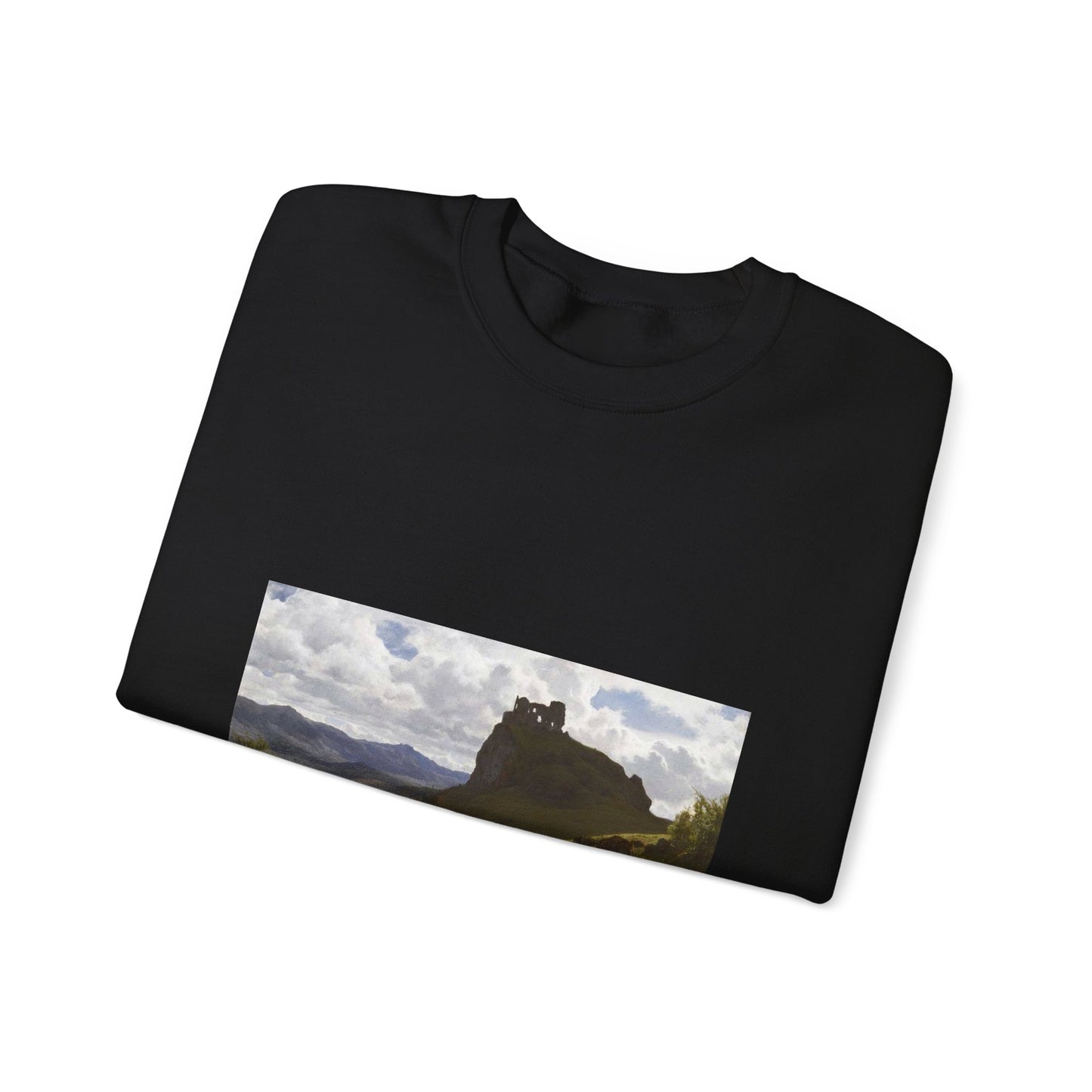 Auguste Bonheur - Les ruines du château d'Apchon Black Heavy Blend Adult Crew Neck SweatShirt