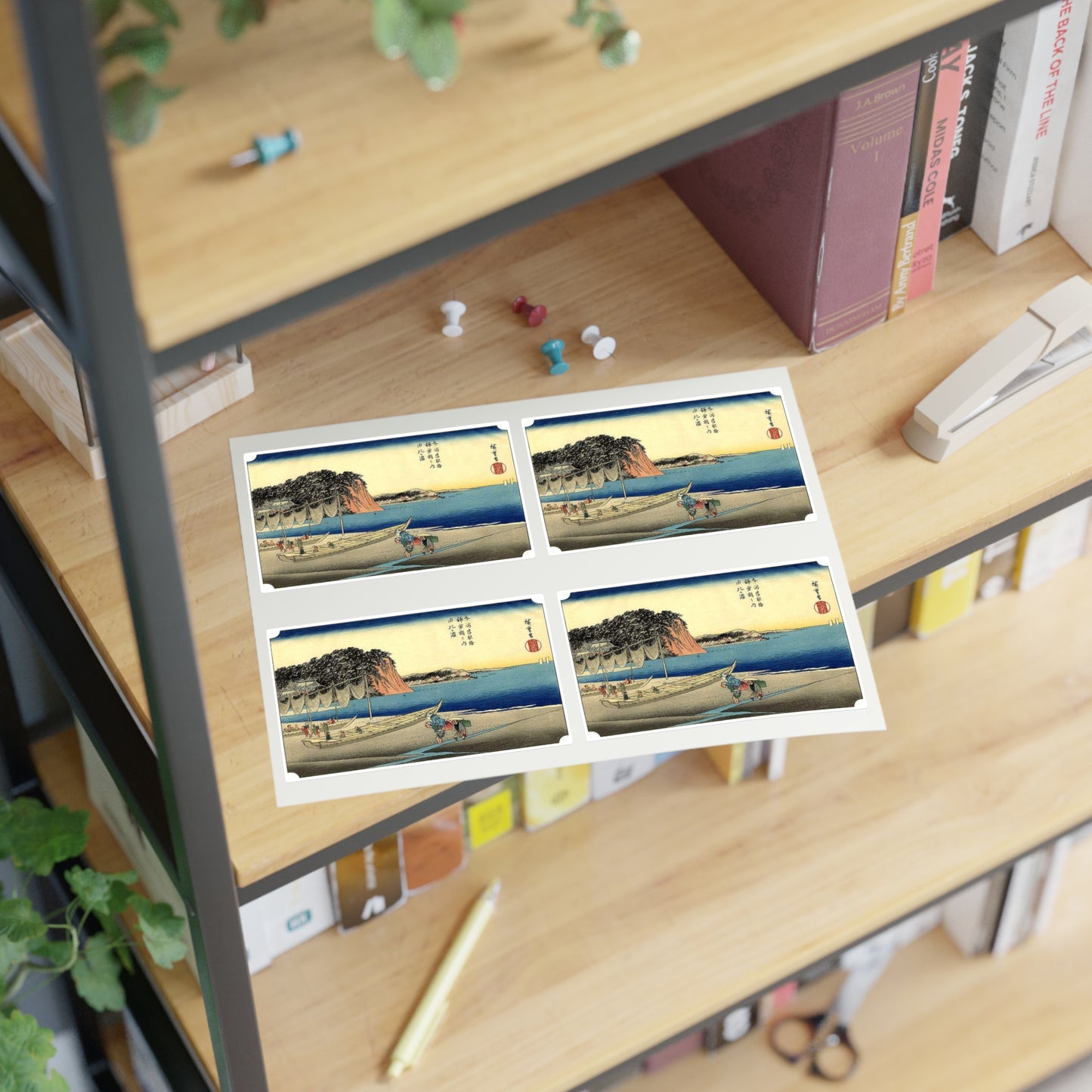 Utagawa Hiroshige - Hiroshige, Yuigahama Laminated UV Protective Vinyl Stickers