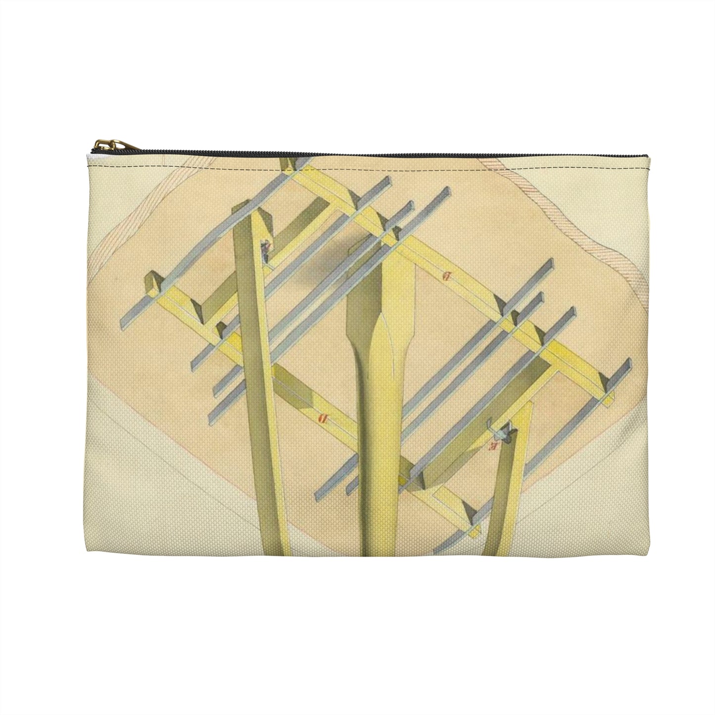 Patent drawing - Drawing of Marine Compasses Public domain image Large Organizer Pouch with Black Zipper
