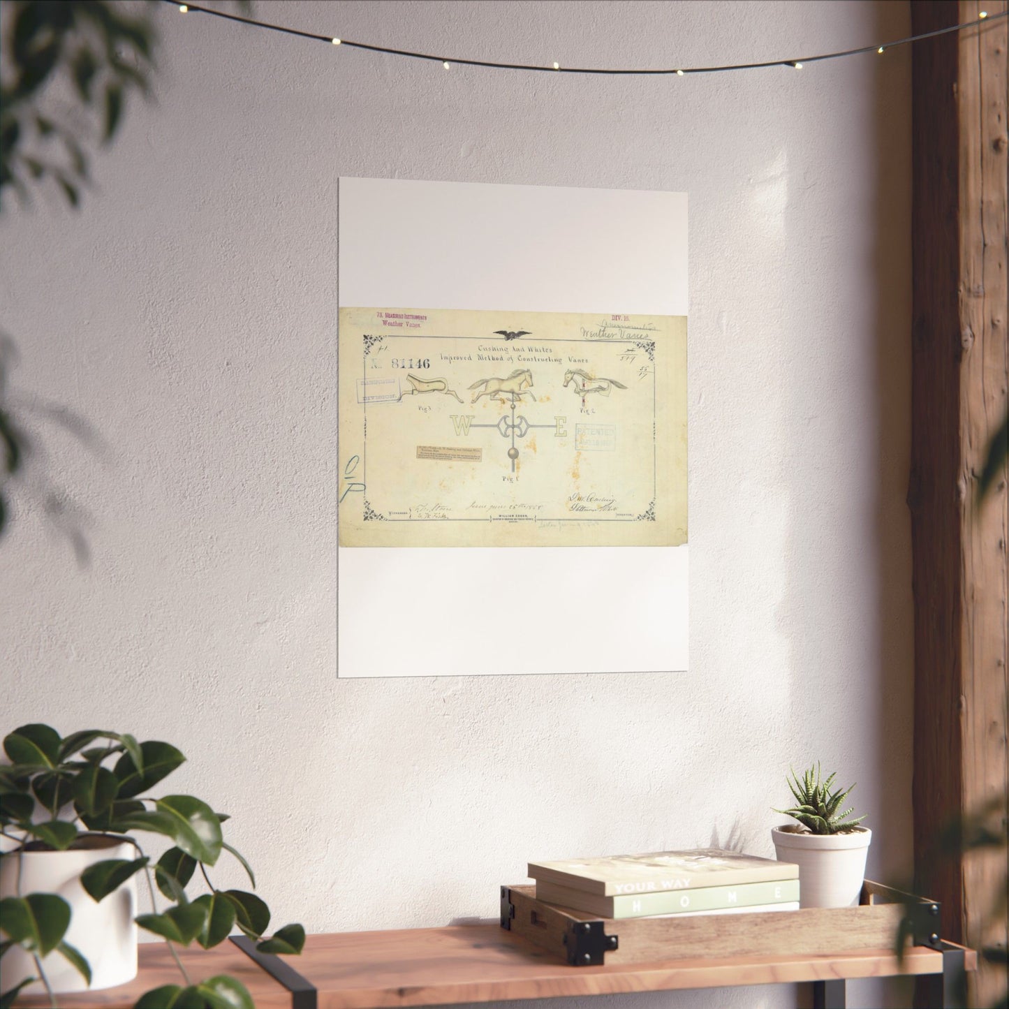 Patent drawing - Drawing of an Improved Method of Constructing Vanes Public domain image High Quality Matte Wall Art Poster for Home, Office, Classroom