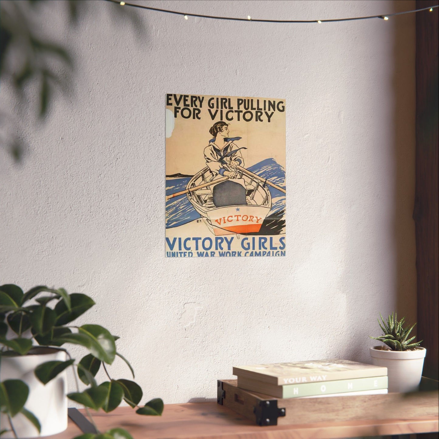 Every Girl Pulling for Victory, Victory Girls United War Work Campaign High Quality Matte Wall Art Poster for Home, Office, Classroom