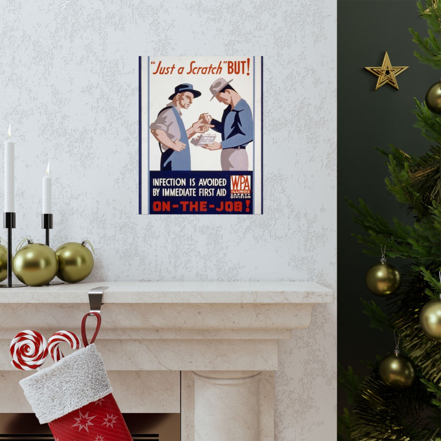 "Just a scratch" But! Infection is avoided by immediate first aid on-the-job! High Quality Matte Wall Art Poster for Home, Office, Classroom