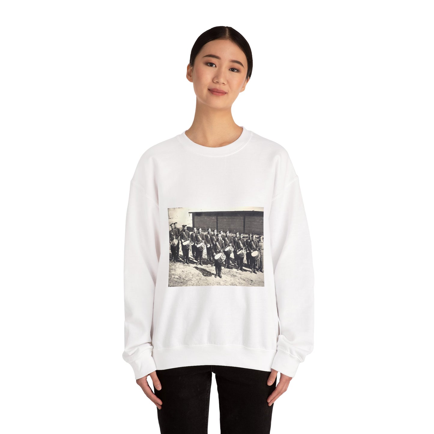 Vladimir, Vokzalnaya Street. A platoon of drummers 10 of the Little Russian Grenadier Regiment. White Heavy Blend Adult Crew Neck SweatShirt