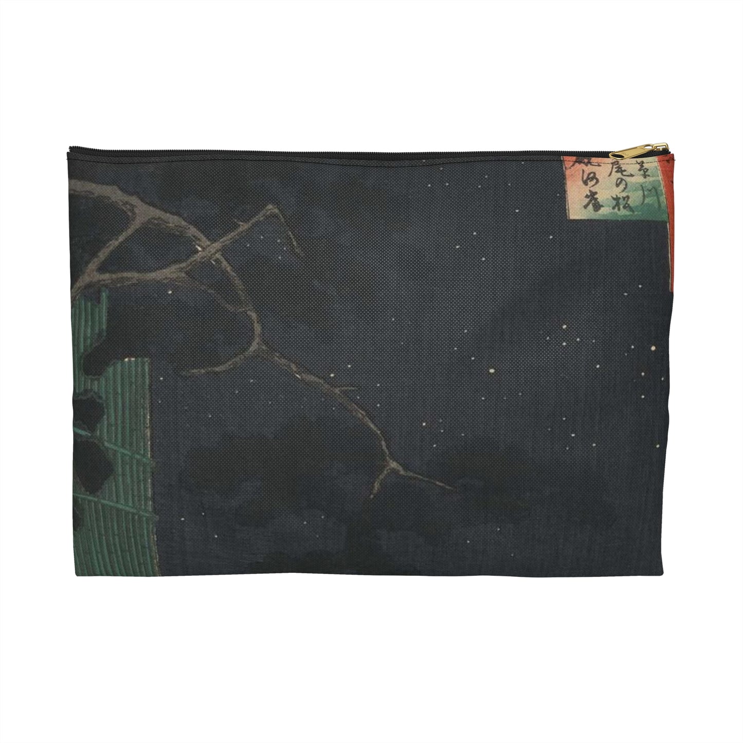 Gajō icchō, Andō Hiroshige - Public domain portrait drawing Large Organizer Pouch with Black Zipper