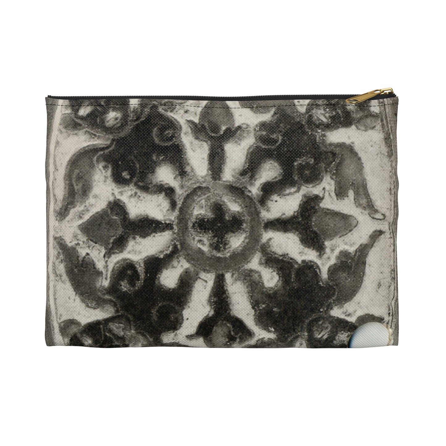 Three Tiles, 14th century - Public domain dedication museum photo Large Organizer Pouch with Black Zipper