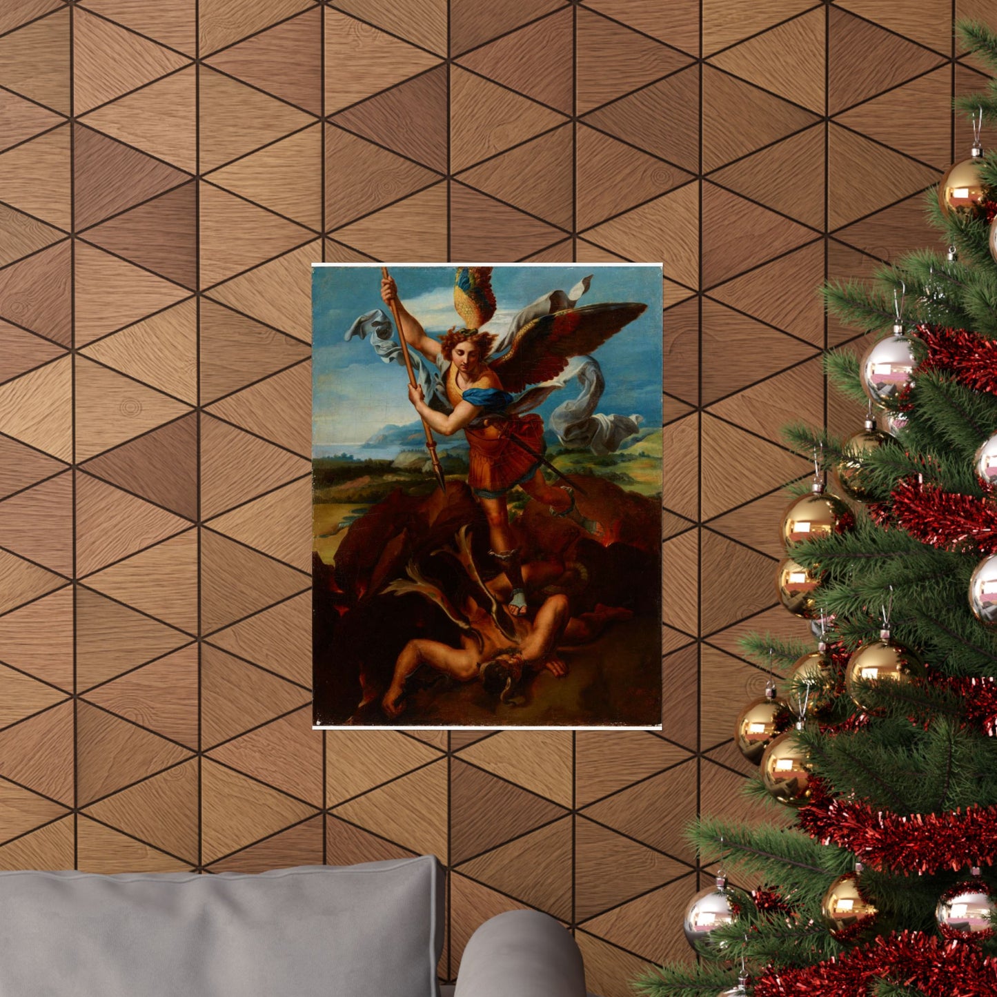 Hadziewicz, Rafał (1803-1886) - Saint Michael the Archangel Vanquishing Satan - MNK XII-A-24 - National Museum Kraków High Quality Matte Wall Art Poster for Home, Office, Classroom