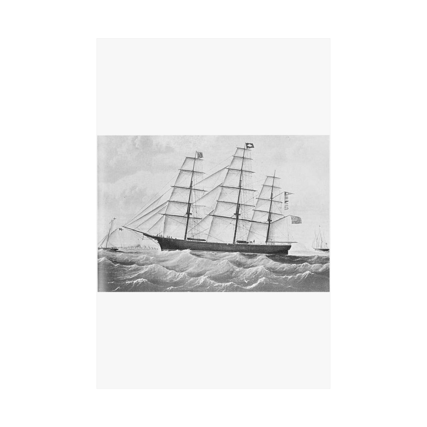 Chariot of Fame (A1 extreme clipper, 1853) High Quality Matte Wall Art Poster for Home, Office, Classroom