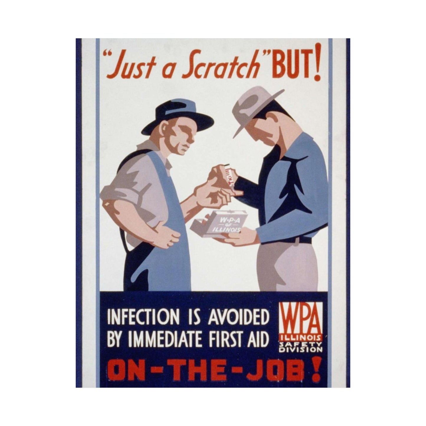"Just a scratch" But! Infection is avoided by immediate first aid on-the-job! High Quality Matte Wall Art Poster for Home, Office, Classroom
