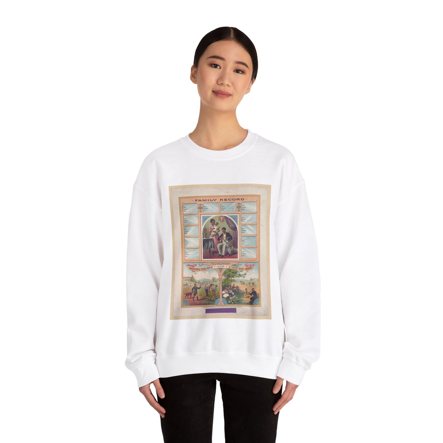 Family record. Before the war and since the war / Krebs Lithographing Company, Cincinnati. White Heavy Blend Adult Crew Neck SweatShirt