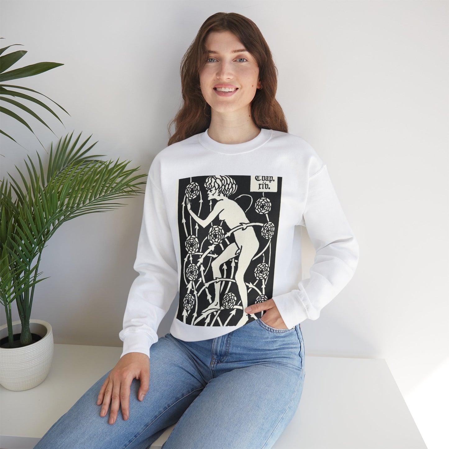 Hermaphroditus. Aubrey Beardsley - Le Morte d'Arthur White Heavy Blend Adult Crew Neck SweatShirt