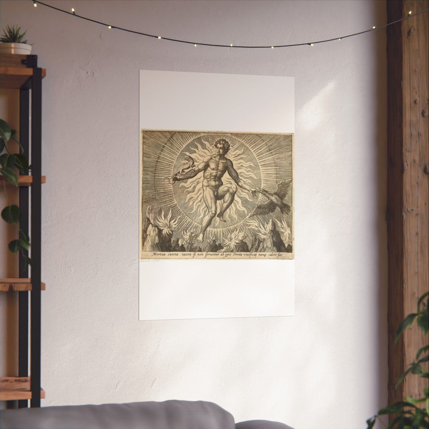 Adriaen Collaert - Vuur - Engraving, Public domain image High Quality Matte Wall Art Poster for Home, Office, Classroom
