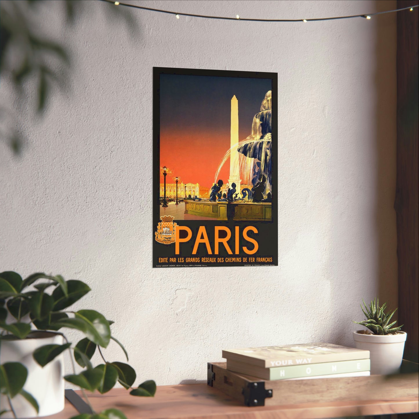Paris. Vintage Travel Poster. - Art Deco public domain image High Quality Matte Wall Art Poster for Home, Office, Classroom