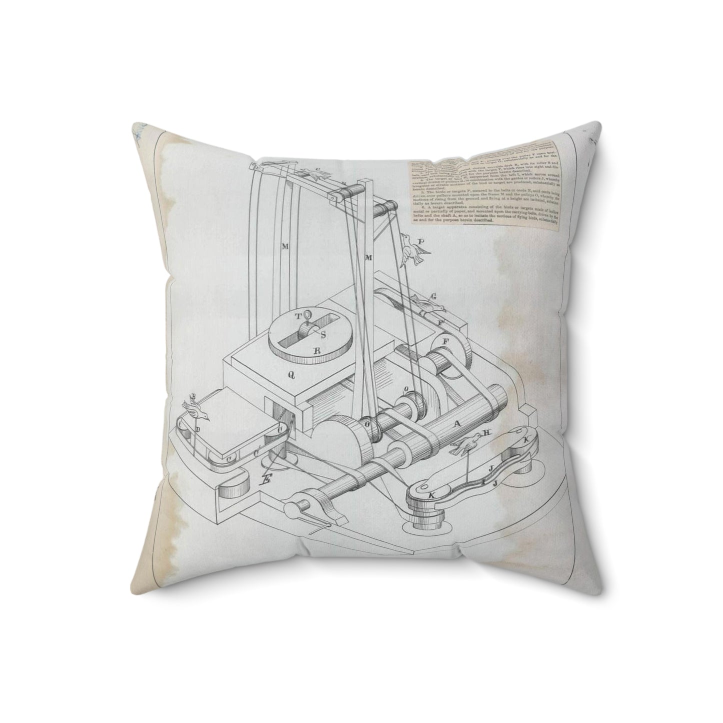 Patent drawing - for W. H. Broden's Target Public domain image Decorative Accent Square Pillow