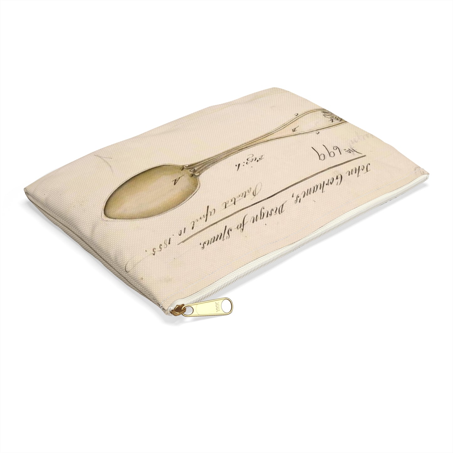 Patent drawing - Drawing of Design for Spoons Public domain image Large Organizer Pouch with Black Zipper