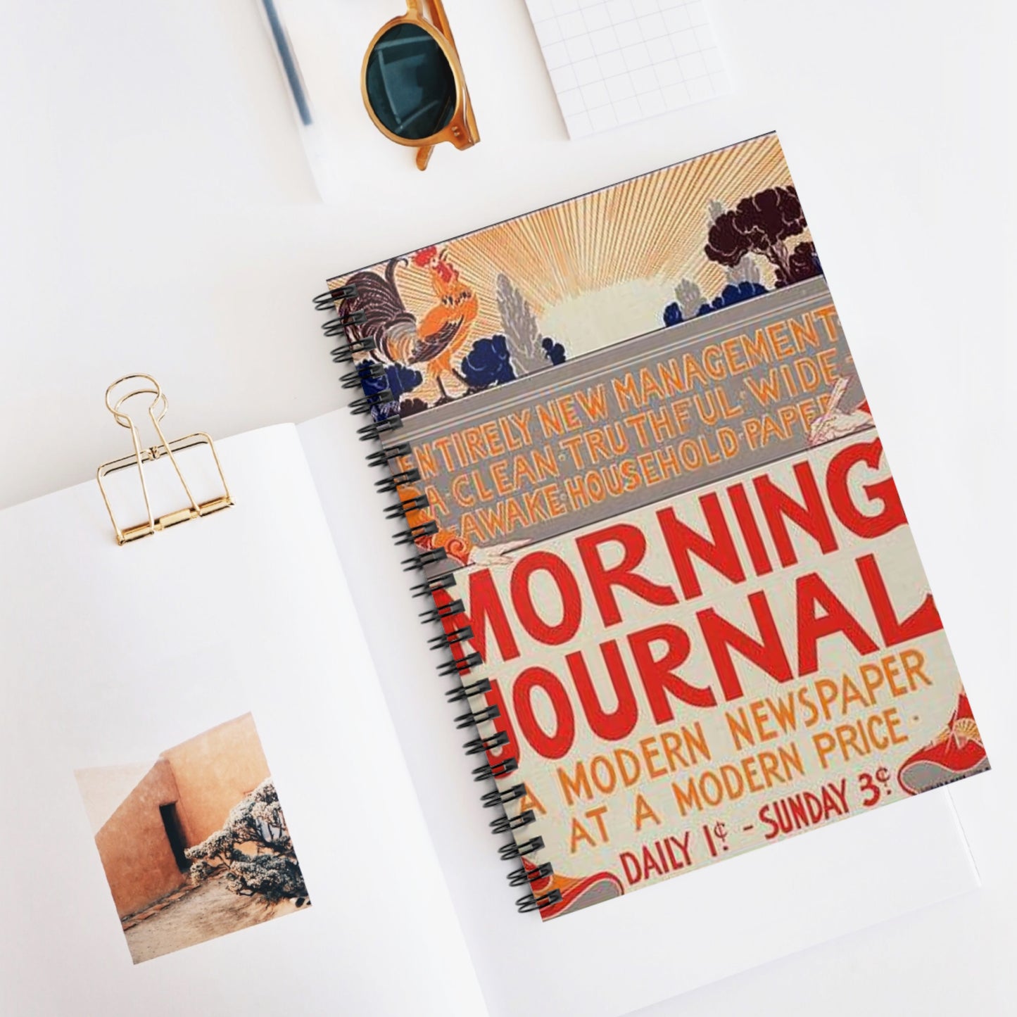 Louis Rhead - Affiche américaine pour le "Morning Journal". Spiral Bound Ruled Notebook with Printed Cover