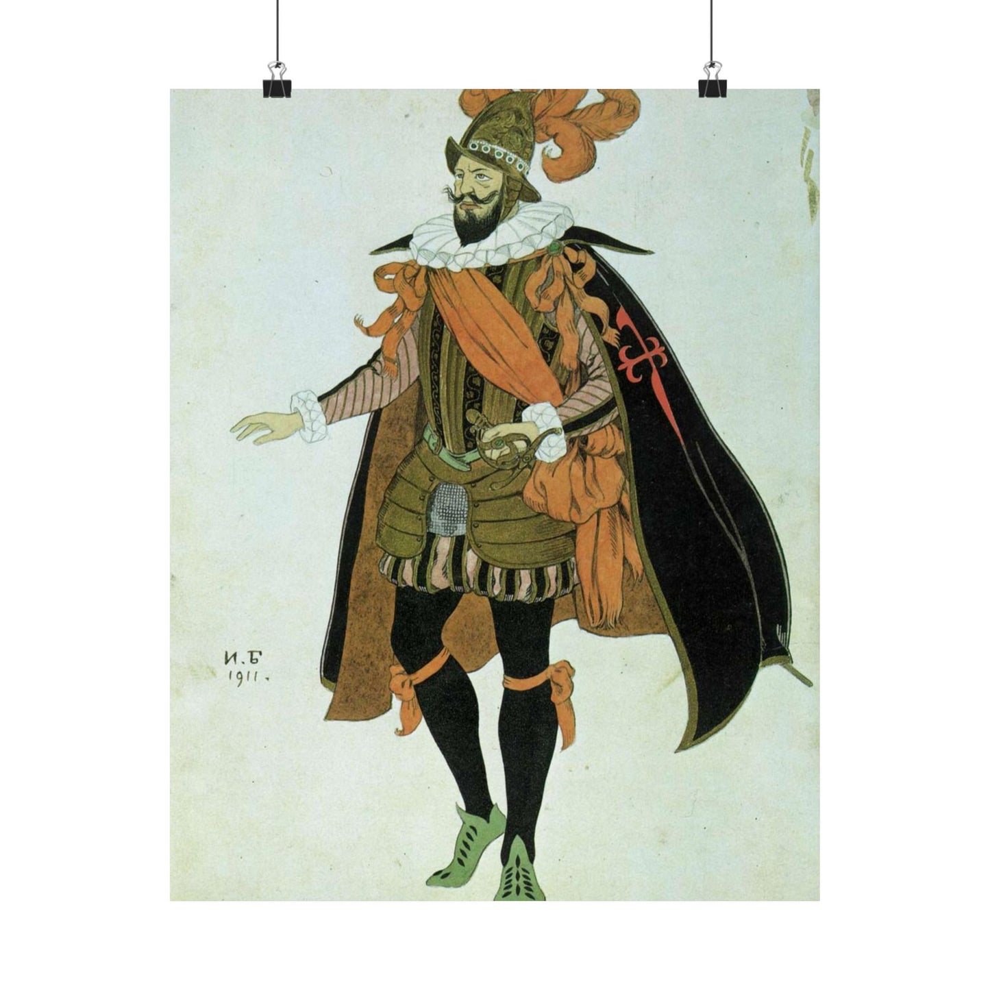 Bilibin Comandor - Art nouveau public domain image High Quality Matte Wall Art Poster for Home, Office, Classroom