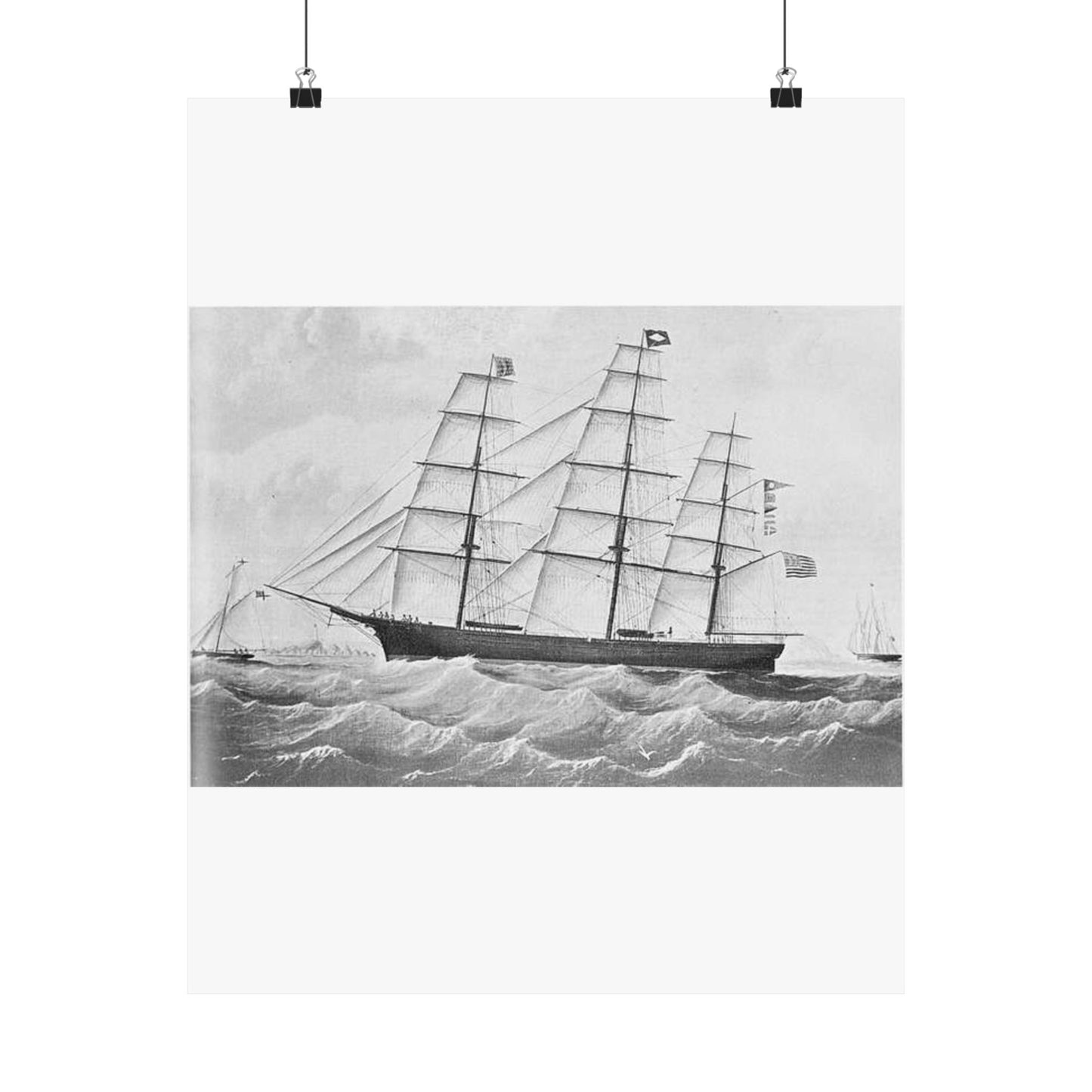 Chariot of Fame (A1 extreme clipper, 1853) High Quality Matte Wall Art Poster for Home, Office, Classroom