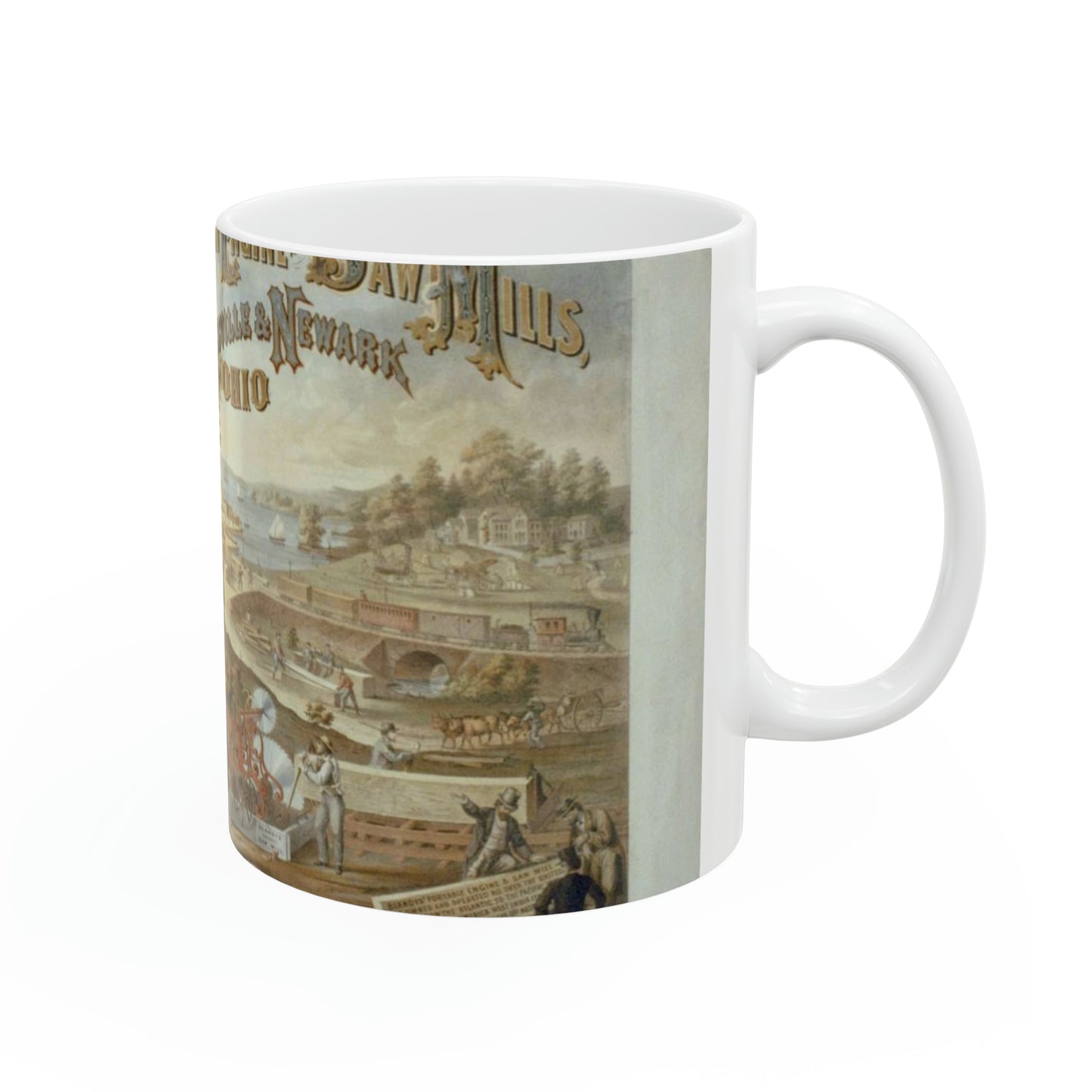 Blandy's portable steam engine and saw mills, Zanesville & Newark Ohio Beautiful Novelty Ceramic Coffee Mug 11oz