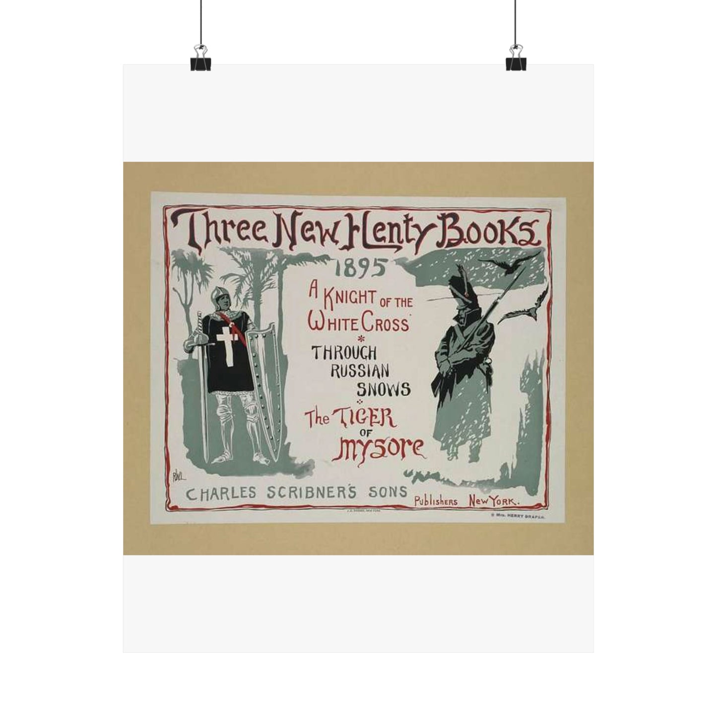 Three new Henty books., Art Nouveau Poster High Quality Matte Wall Art Poster for Home, Office, Classroom