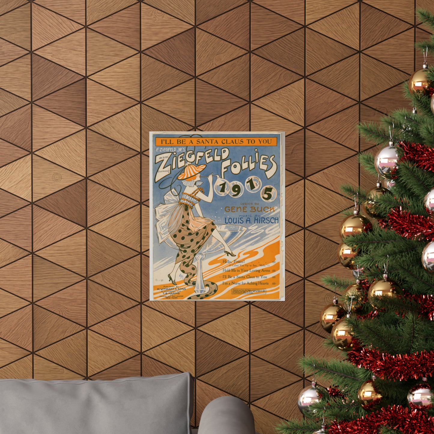I'll be a Santa Claus to you - Sheet music, Popular songs of the day High Quality Matte Wall Art Poster for Home, Office, Classroom
