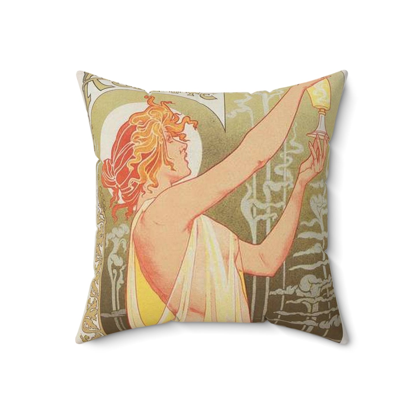Affiche belge pour l' "Absinthe Robette". Decorative Accent Square Pillow