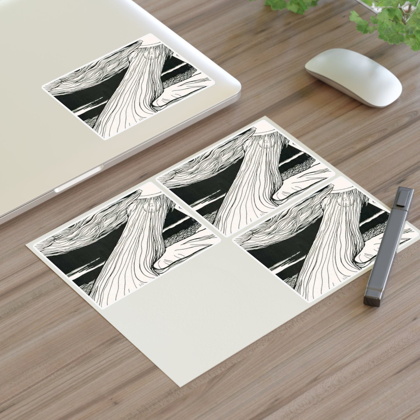 Witzel-210 - Art nouveau public domain image Laminated UV Protective Vinyl Stickers