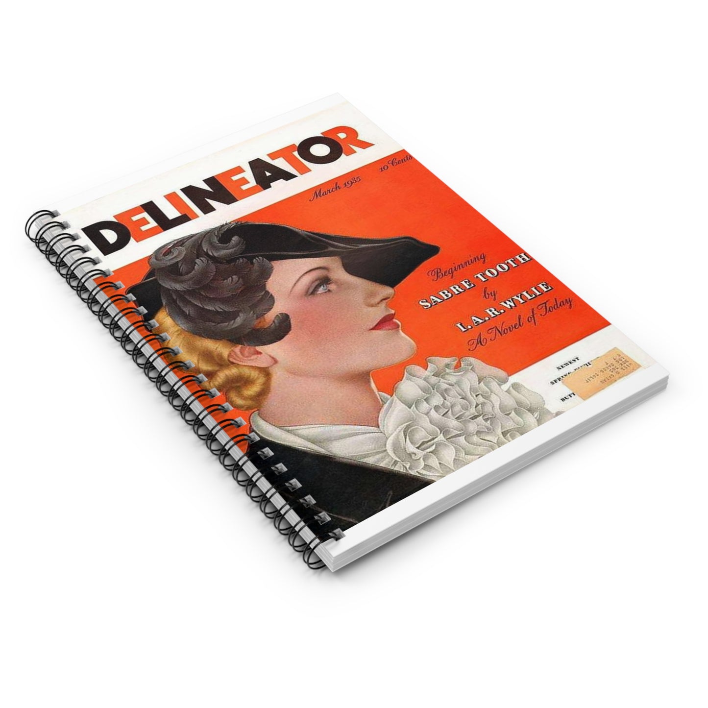 Delineator 1935-03 - Art Deco public domain image Spiral Bound Ruled Notebook with Printed Cover