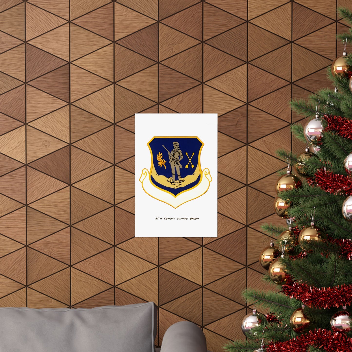 Official emblem for the 351st Combat Support Group High Quality Matte Wall Art Poster for Home, Office, Classroom