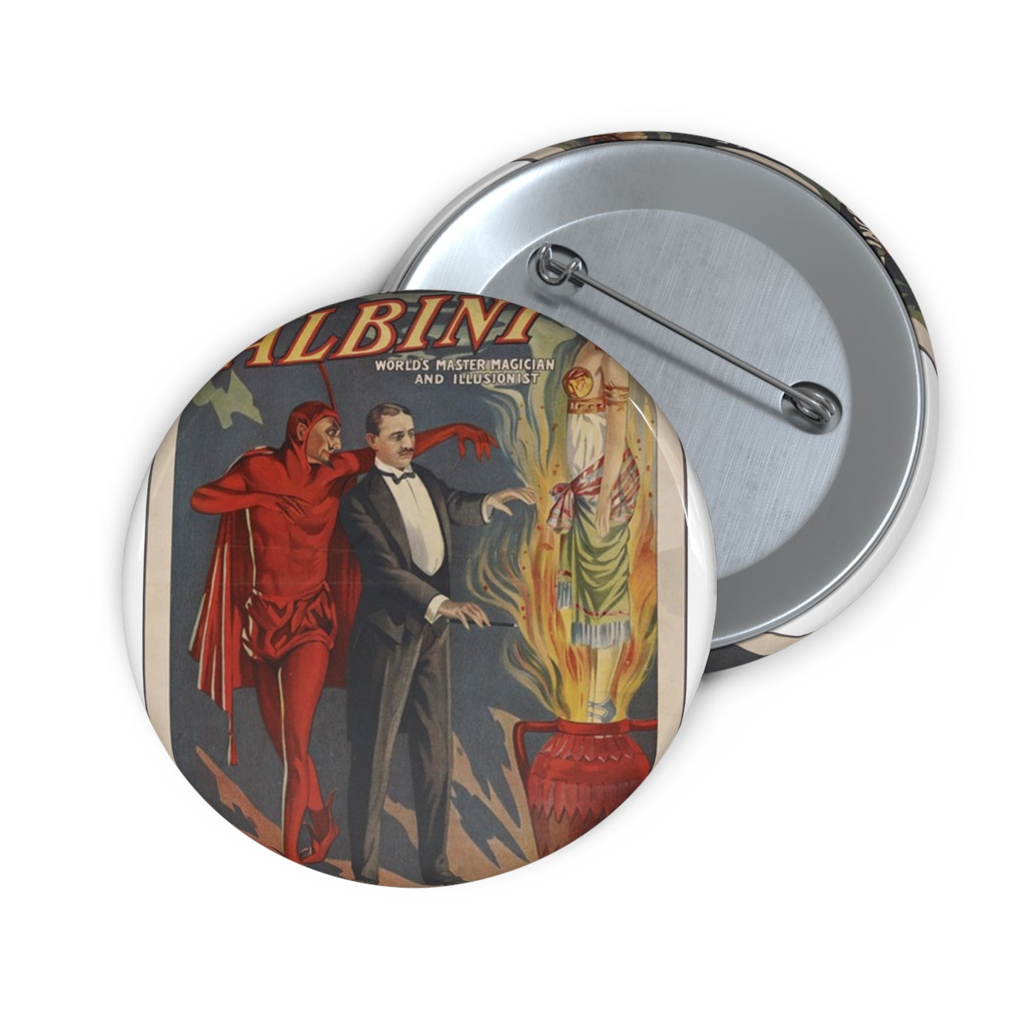 TheIncomperable Albini Theatrical Poster Pin Buttons with Crisp Design