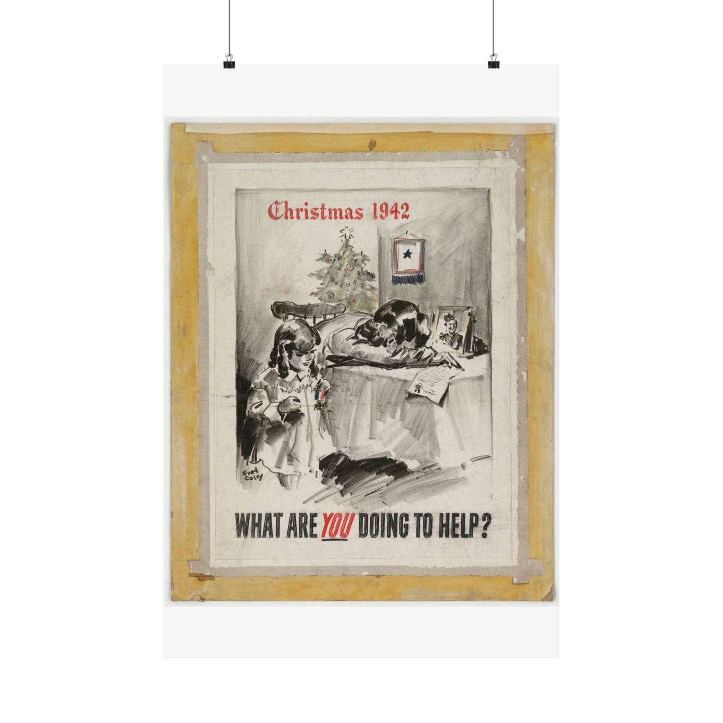 What Are You Doing to Help? Christmas 1942 High Quality Matte Wall Art Poster for Home, Office, Classroom