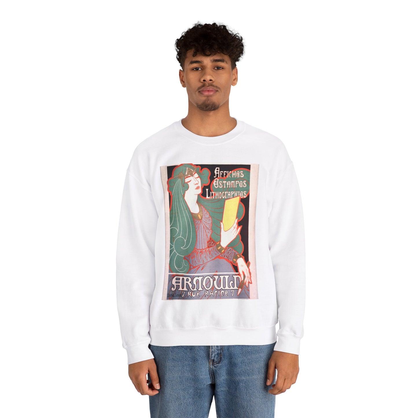 Affiches estampes lithographies poster White Heavy Blend Adult Crew Neck SweatShirt