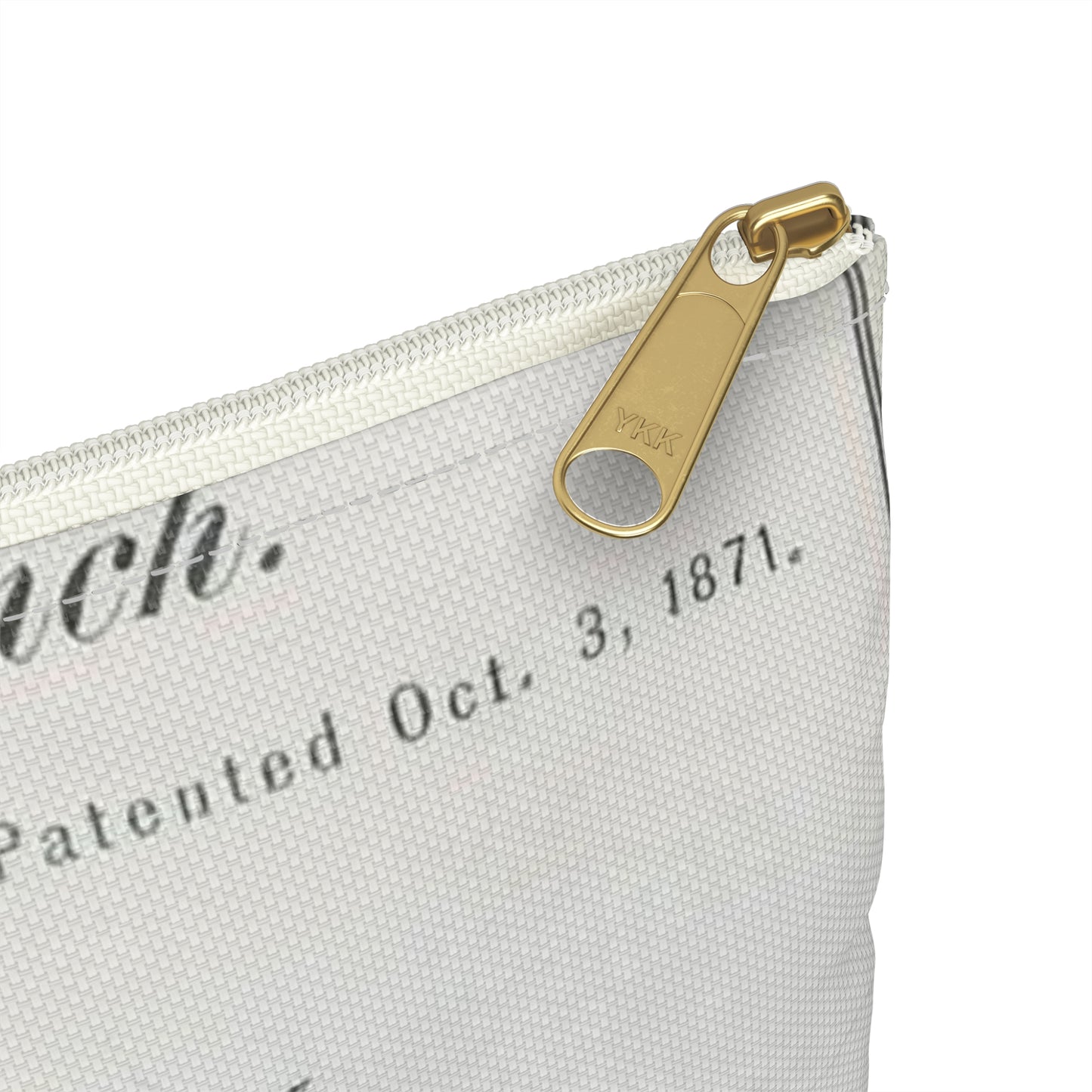 Patent Drawing of Engine - for J. Gates' Monkey Wrench Public domain image Large Organizer Pouch with Black Zipper