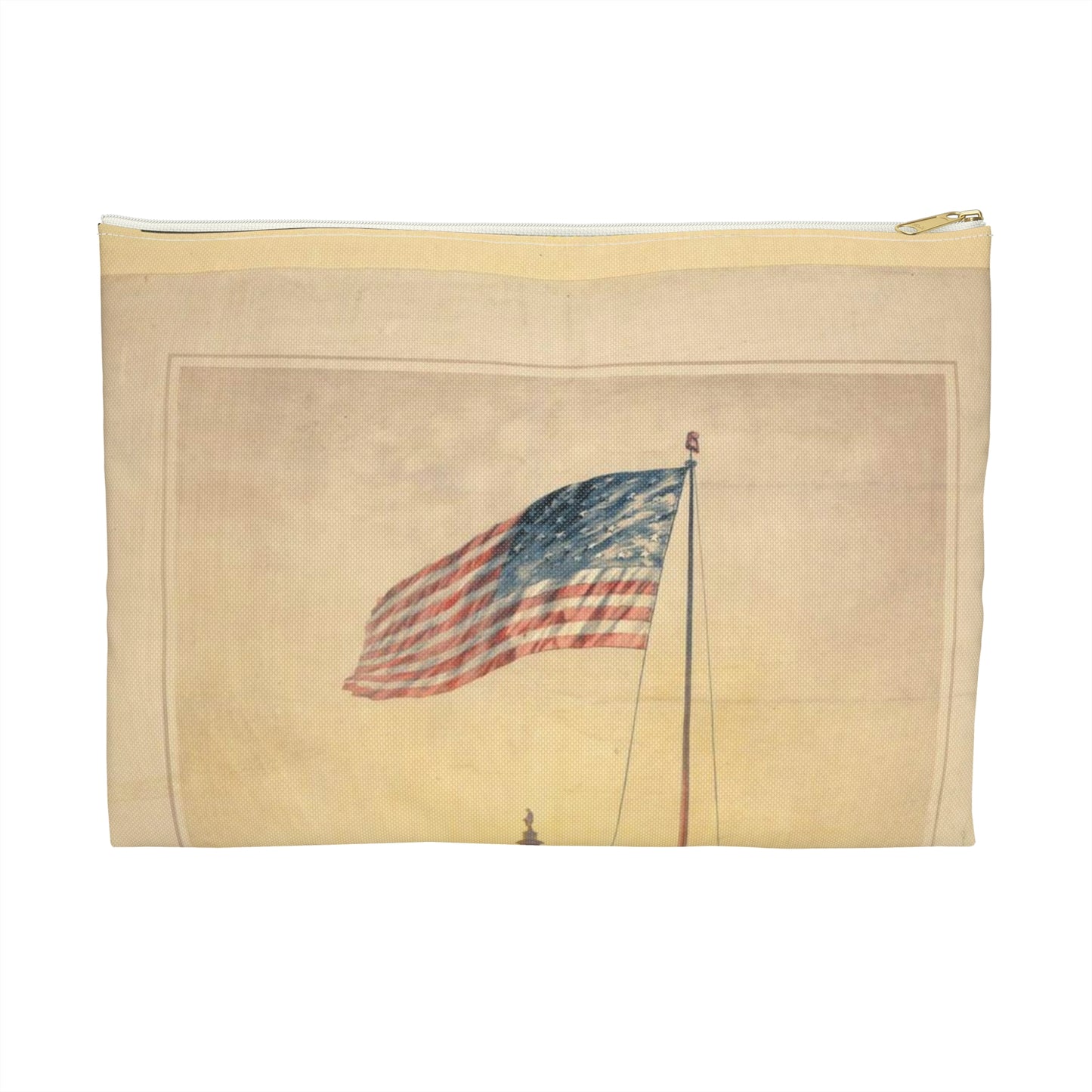 The flag that has waved one hundred years--A scene on the morning of the fourth day of July 1876 / Fabronius ; E.P. & L. Restein's oilchromo, Philadelphia. ; National Chromo Co. pub., Philadelphia. Large Organizer Pouch with Black Zipper